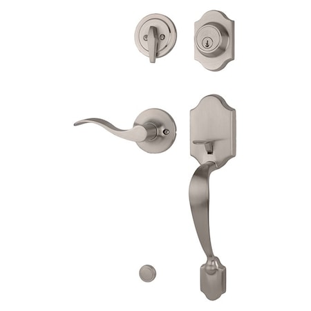 Weslock Parkside SGL CYL Handleset RH New Haven Trim Satin Nickel R2820-NXNFR2D